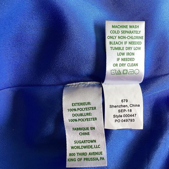 Lilly Pulitzer Dress, Small, Alyanna Belted Midi Blue Flattering Blousey Sleeved - Picture 10 of 10